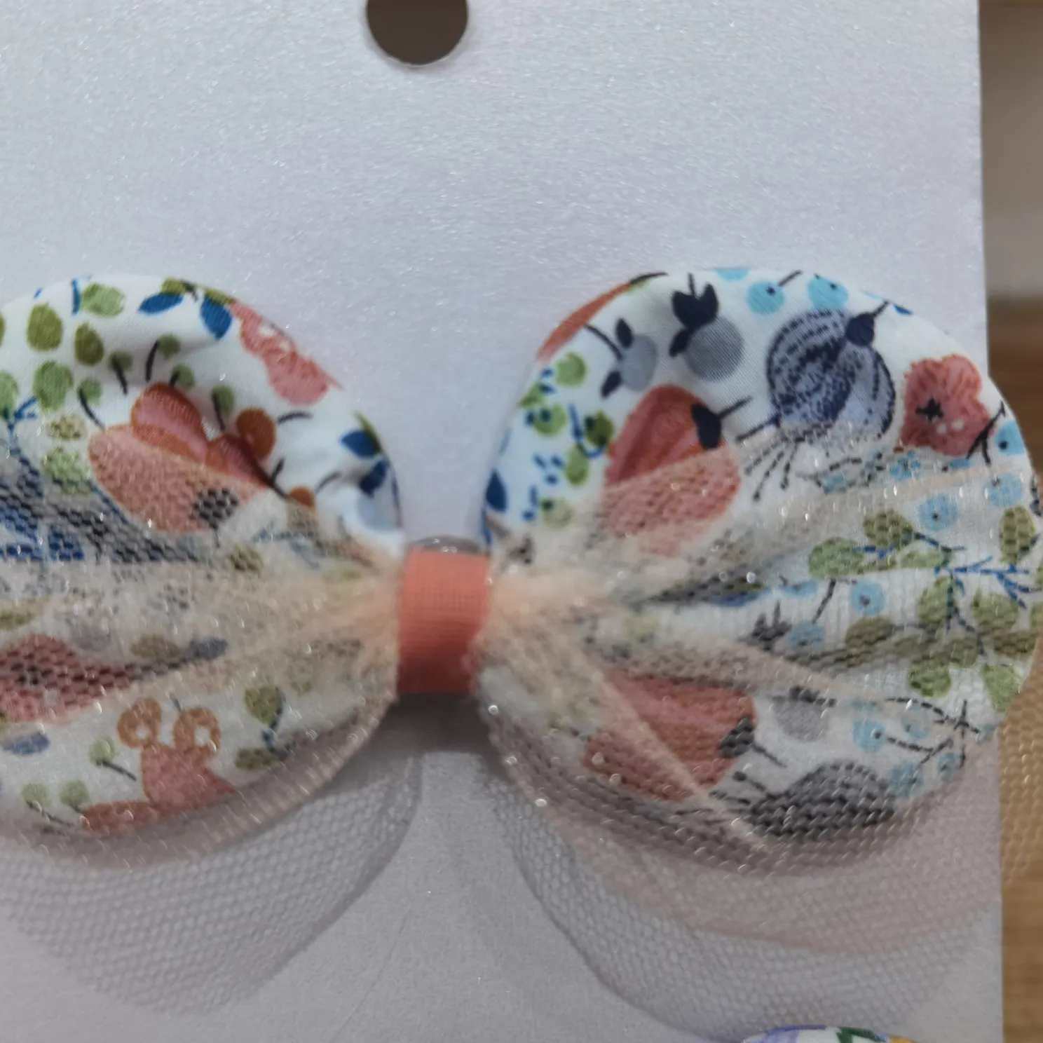Small floral cotton fabric bow tie 001- blue Specification image
