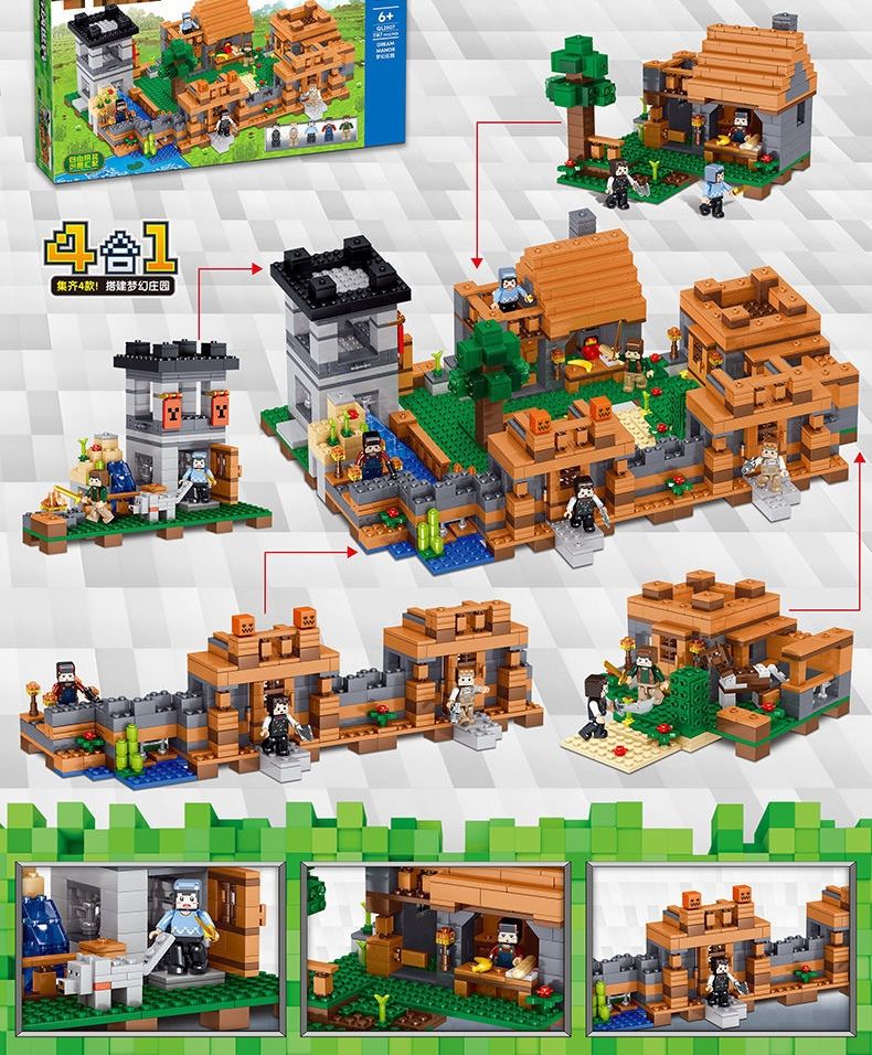 Minecraft Lego Building Puzzle Compatible LEGO block toys, mechanisms, caves, children, boys, small pieces detail image 4