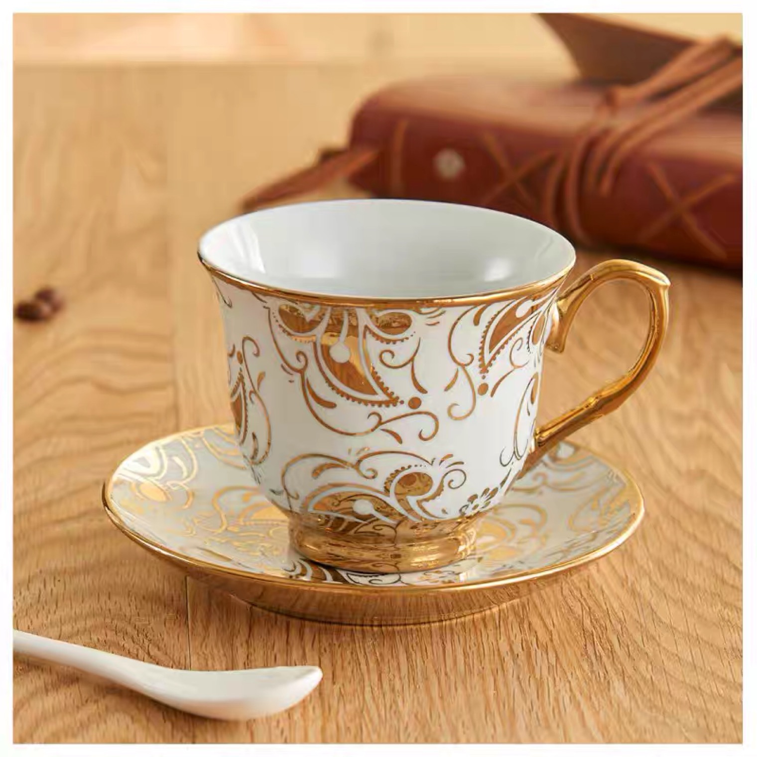 永盛欧式茶杯套装电镀咖啡杯