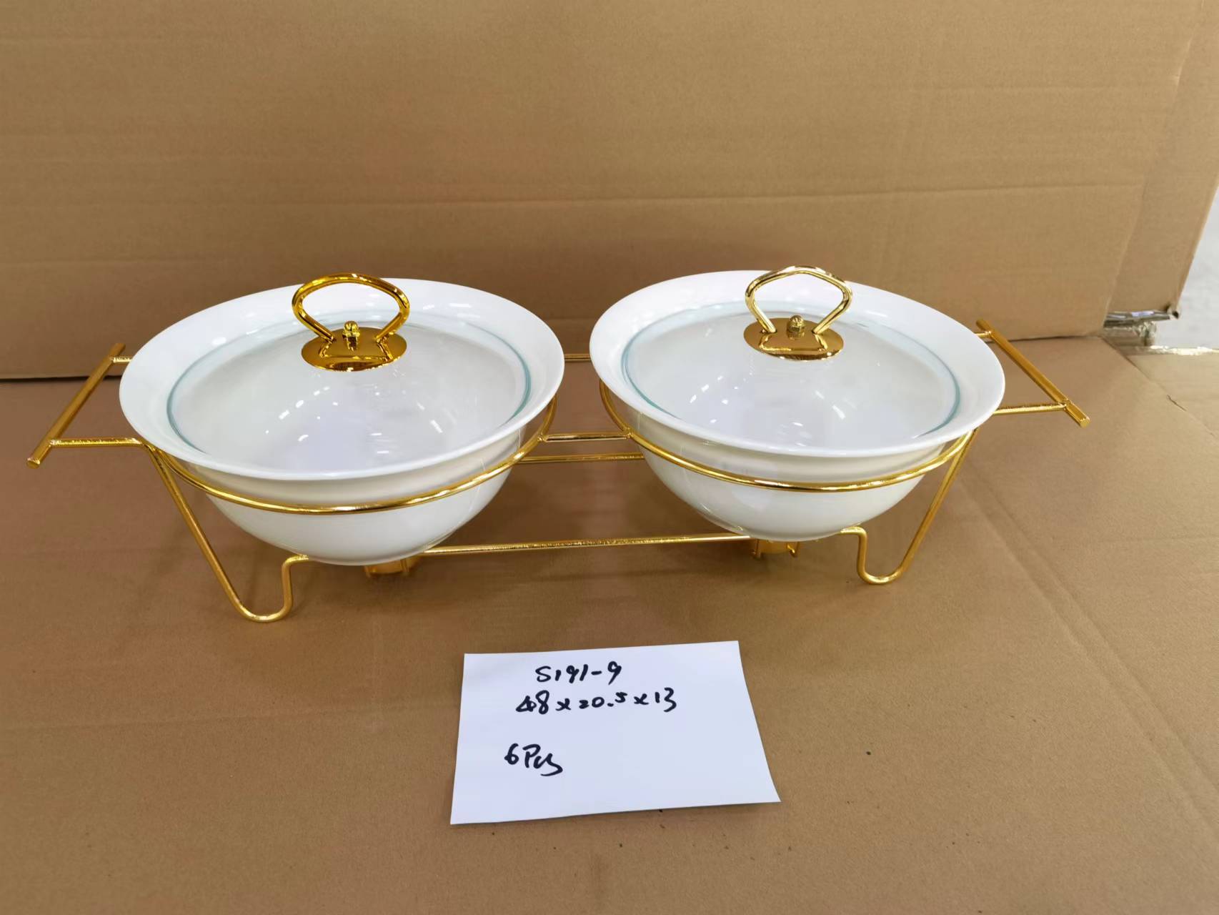方圆陶瓷金色汤锅配金属陶瓷架轻奢家用陶瓷餐具GICG685848详情图10