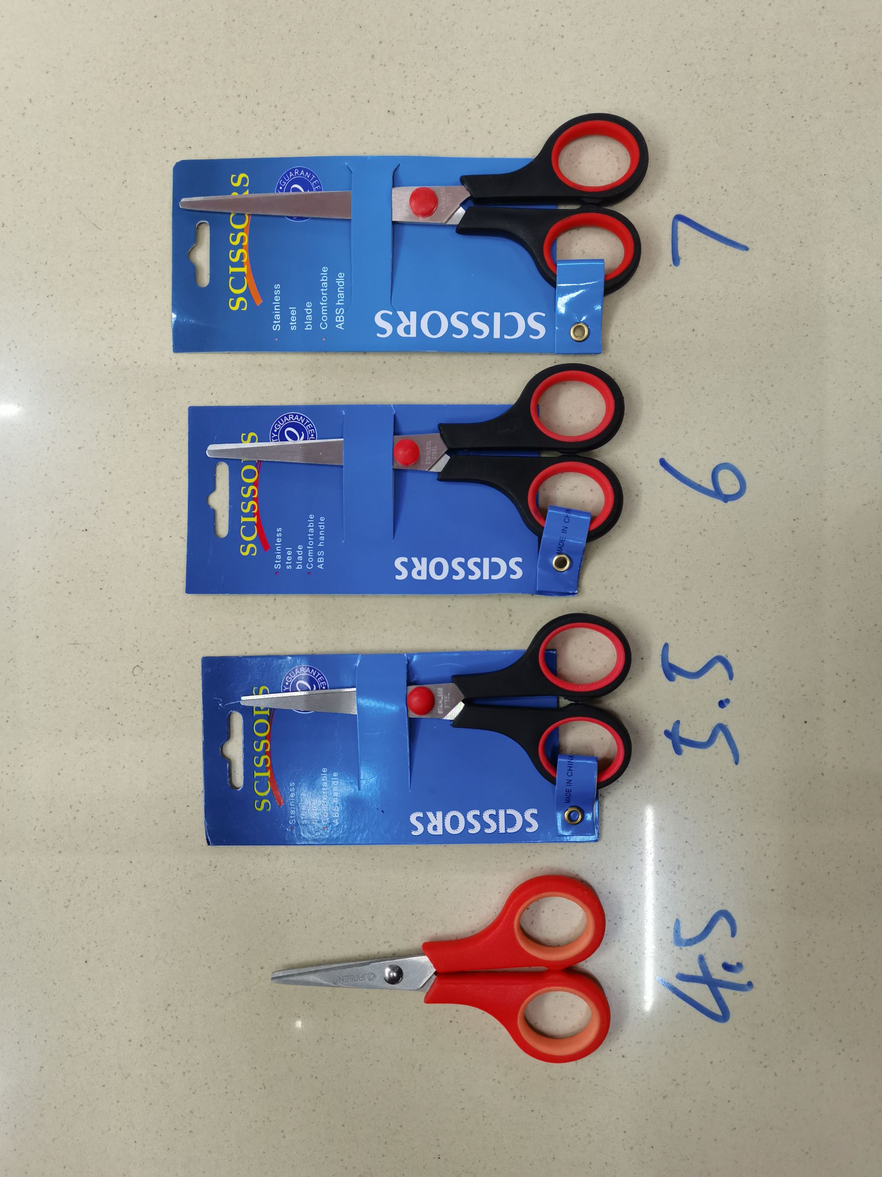 Office, educational and cultural scissors, rubber and plastic scissors, student scissors, hairdressing scissors, household scissors Specification image