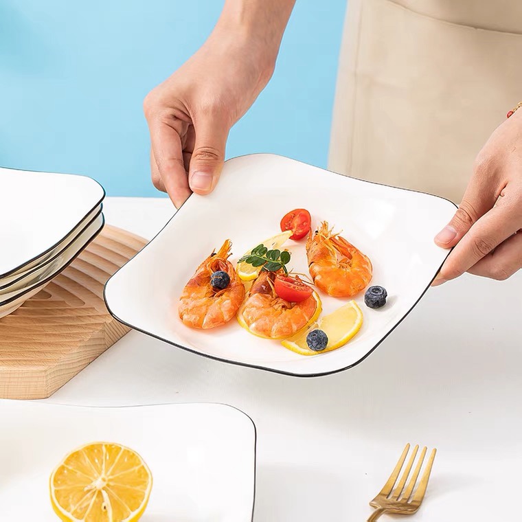 Yongsheng Household Square Plate, Creative and Simple Household Dinner Plate ee details Picture