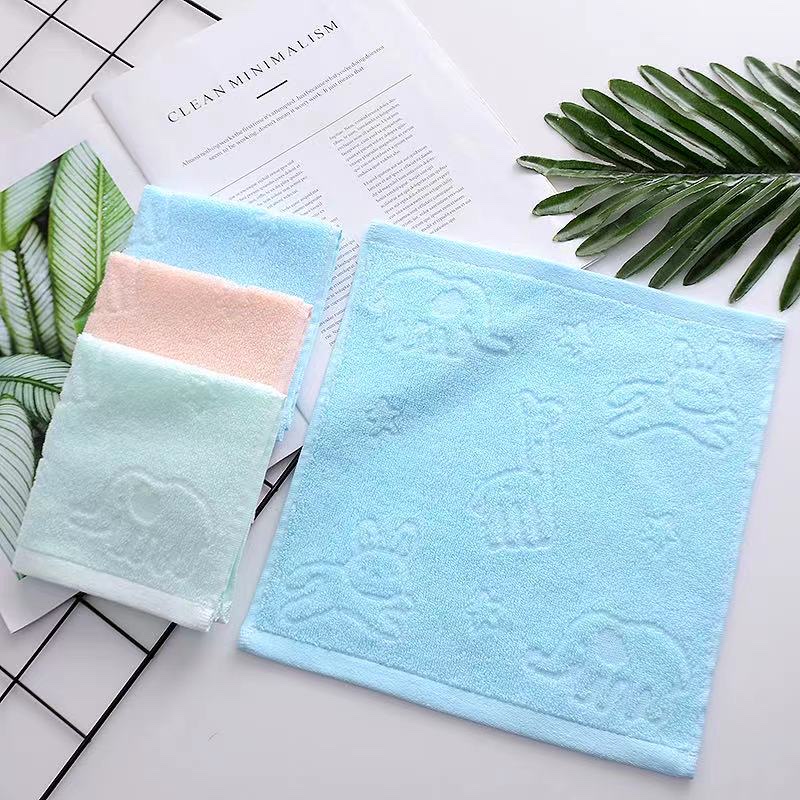 Small square towels, pure cotton children's small towels, baby face towels, kindergarten baby square small towels wholesale Specification image