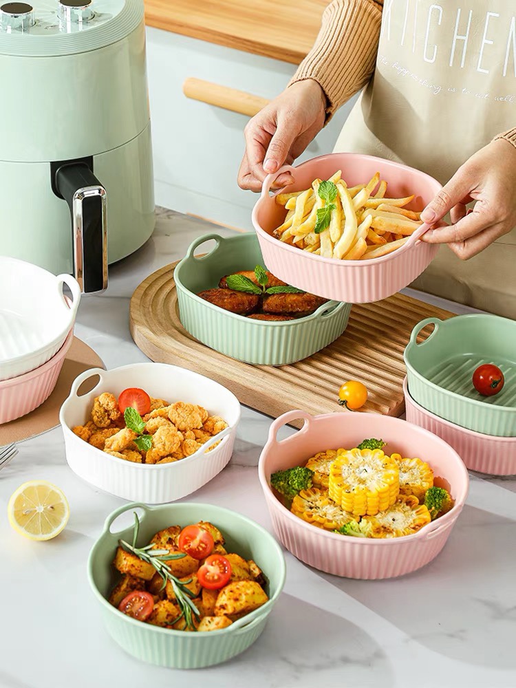 The Yongsheng internet-famous glazed double-ear baking tray is heat-resistant