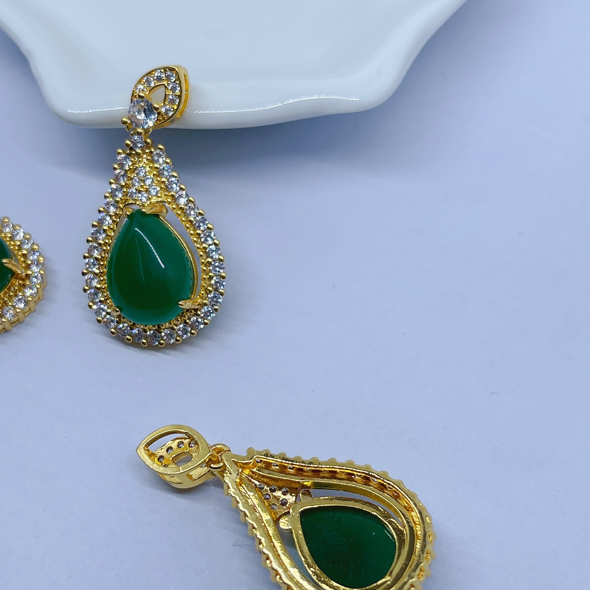 Copper-plated real gold stud earrings, butterfly kitten crown Item Picture