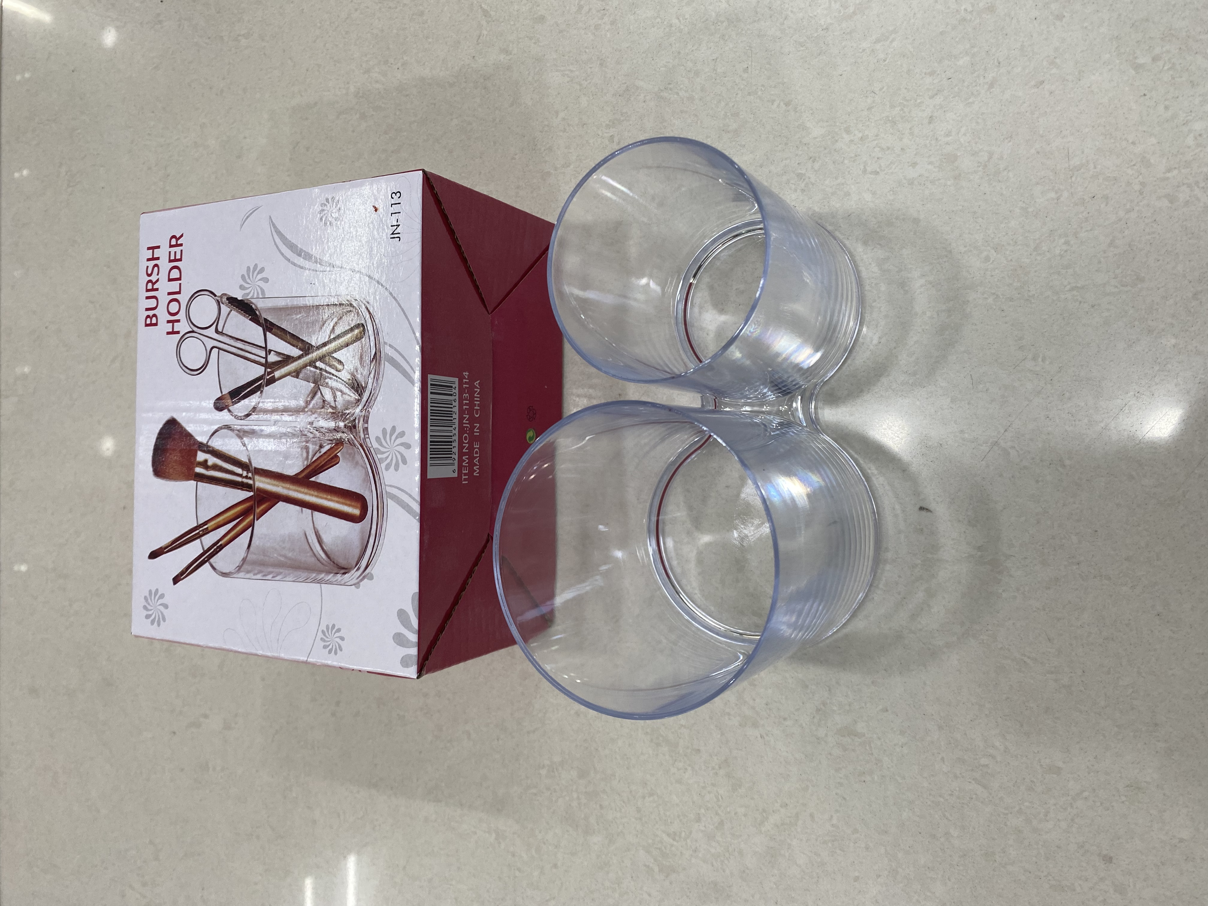 Two-cup makeup stand