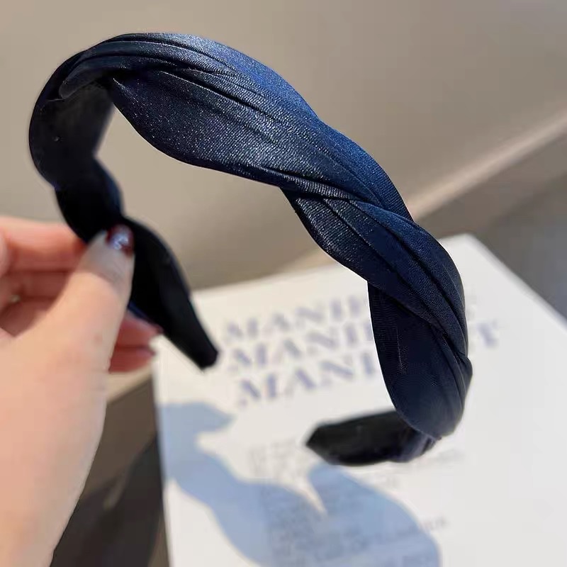 复古缎面纯色麻花辫子发箍洗脸简洁压发优雅头饰发饰舒适不勒头箍