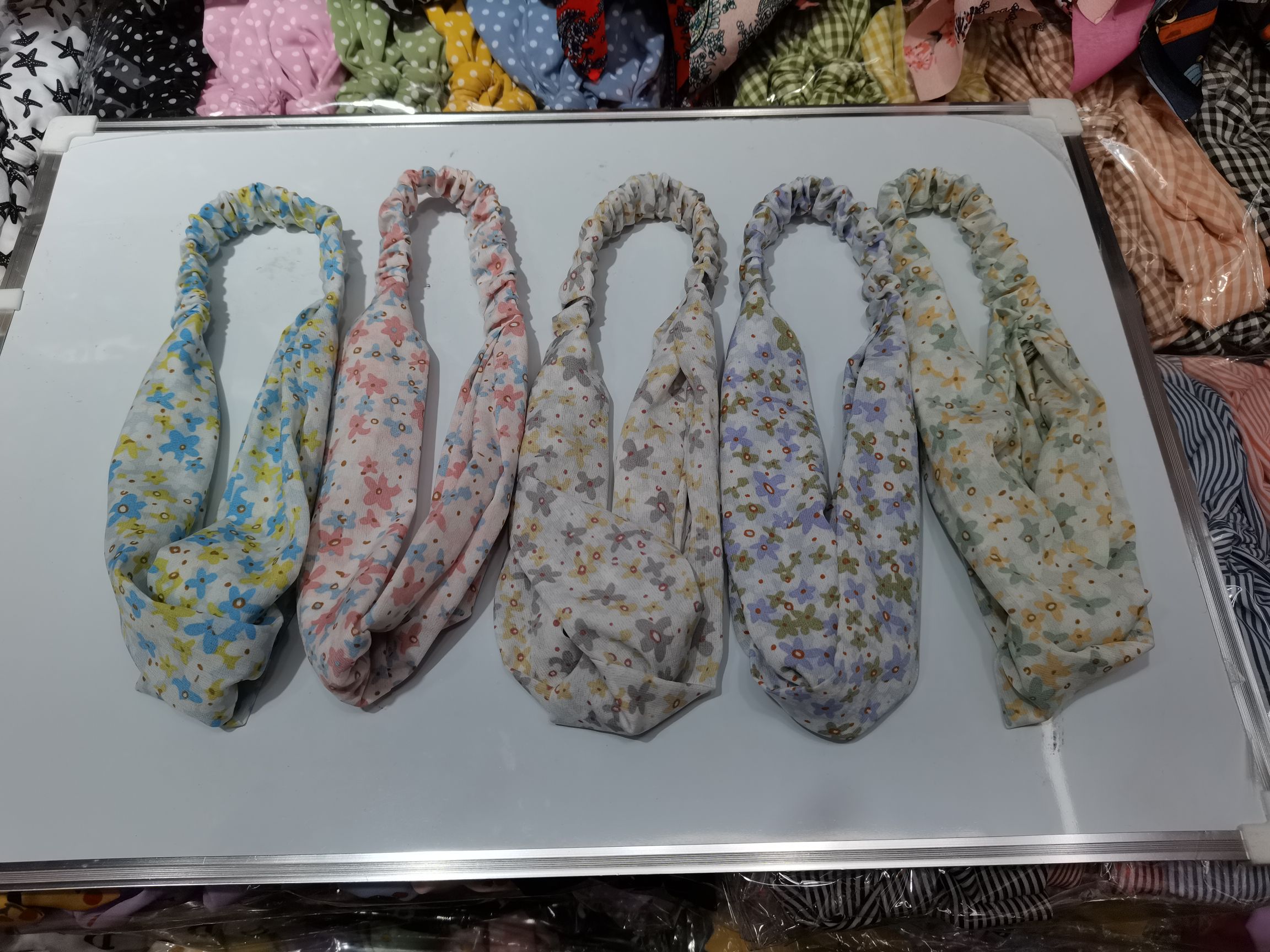 浩浩饰品2022年新款网红暴款小花花交叉发带头绳头饰