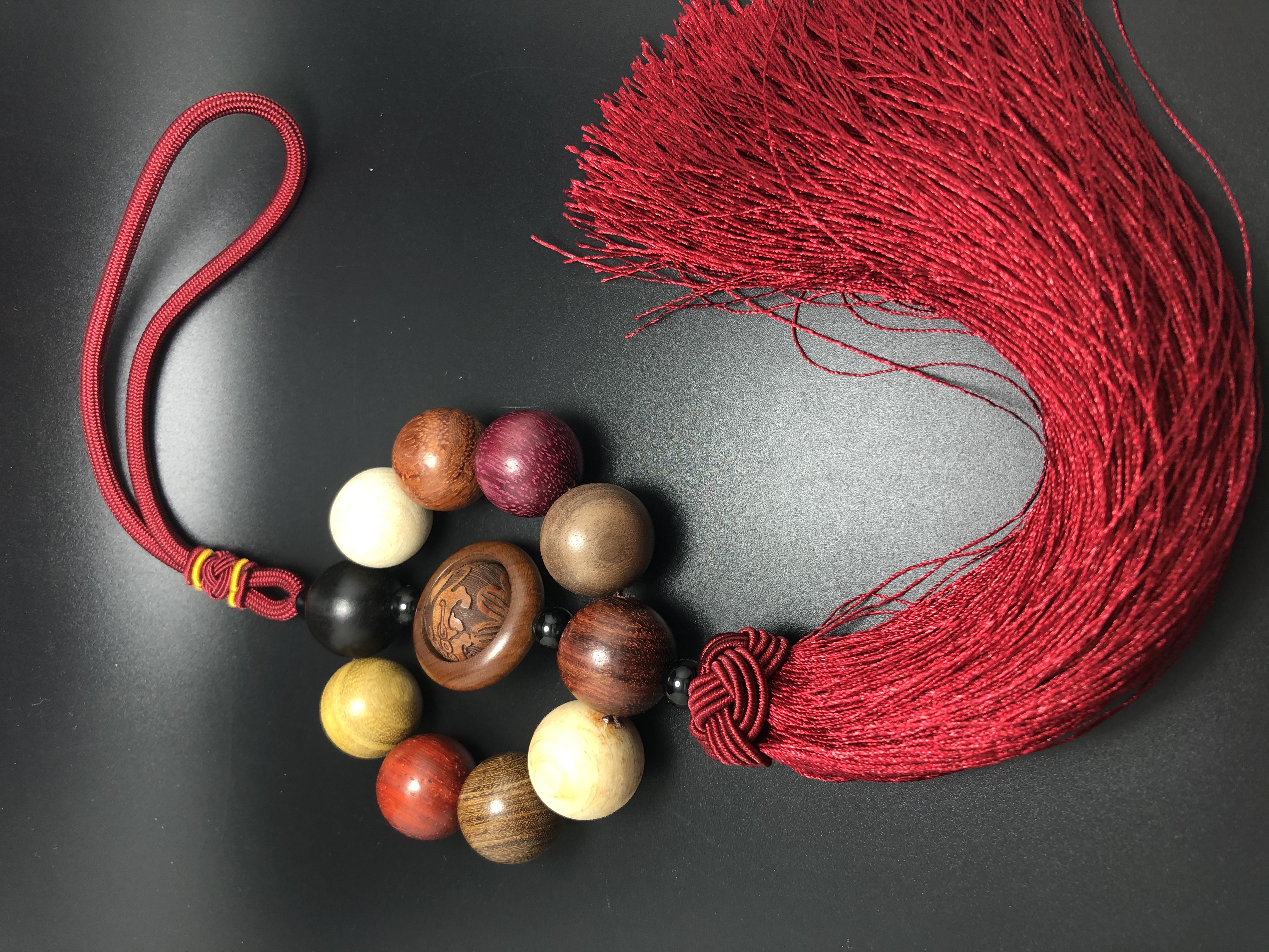Natural sandalwood multi-treasure pearl cultural play Buddhist prayer beads peace car pendant: Store 8091, Zone D, 3rd Floor, Phase I of Yiwu International Trade City details Picture
