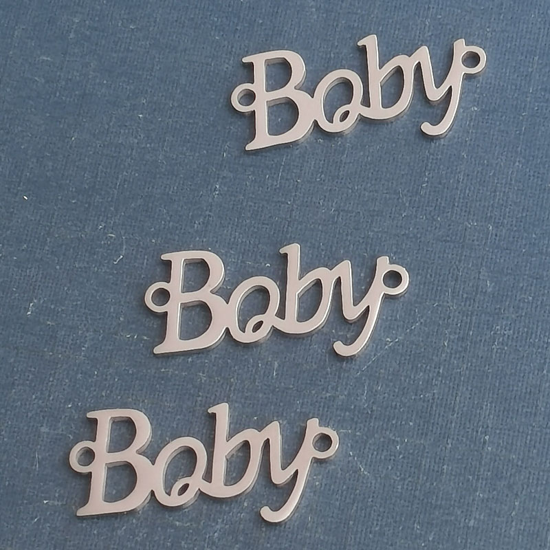 baby字母钛钢不锈钢饰品吊坠配件手链项链DIY跨境外贸 