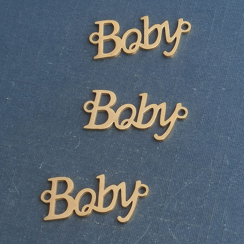 baby字母钛钢不锈钢饰品吊坠配件手链项链DIY跨境外贸 详情图4