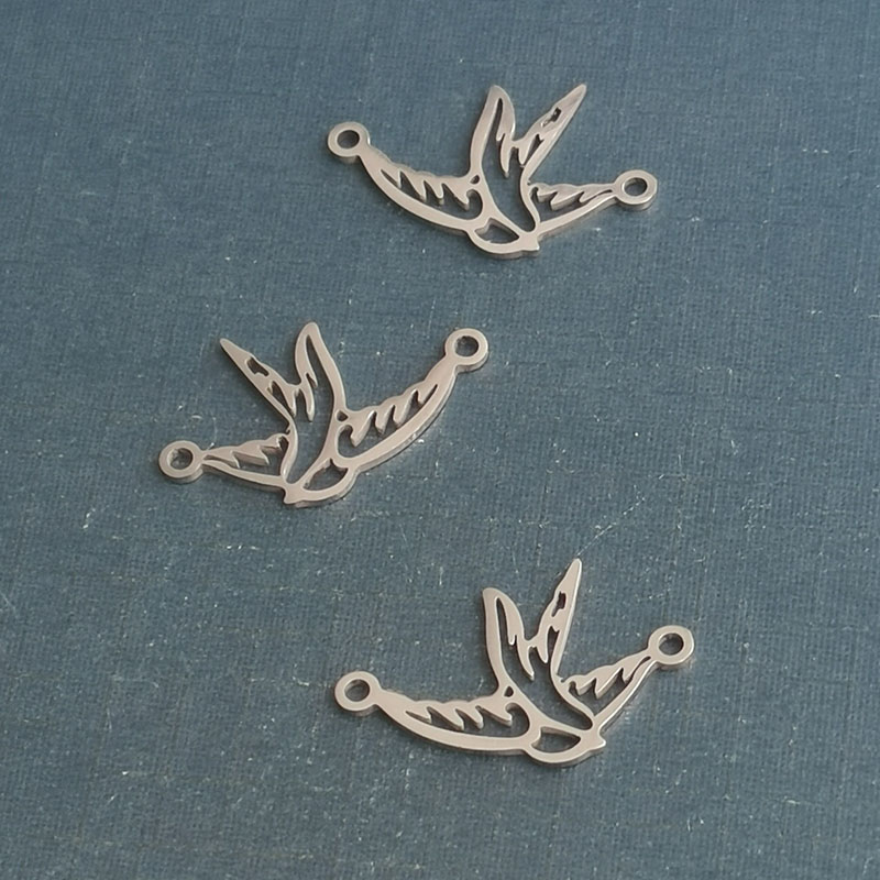 千纸鹤挂件 钛钢不锈钢饰品配件  diy制作材料 手链吊坠 跨境电商