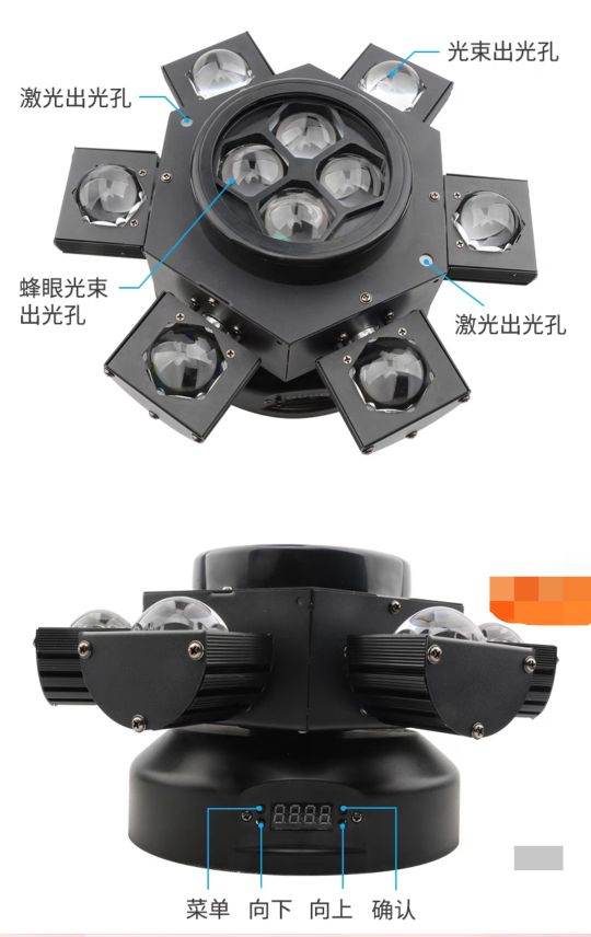 超级六臂光束蜂眼激光灯，多效合一舞台效果灯详情图2