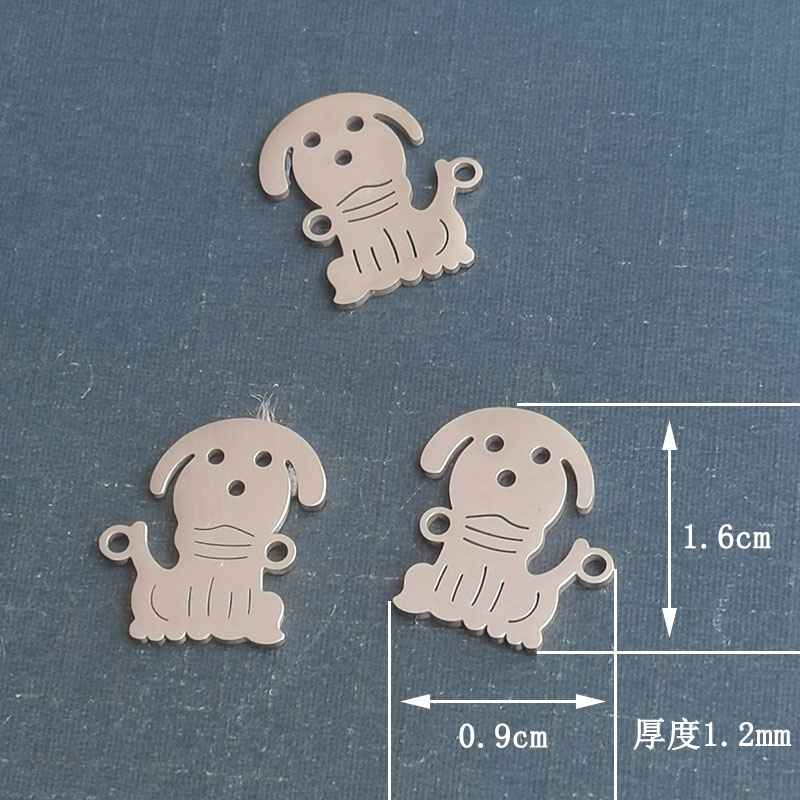 Cross-border supply zodiac pendant, cute Wangwang Dog, titanium steel stainless steel, fashionable and trendy dog bracelet manufacturer wholesale detail image 2