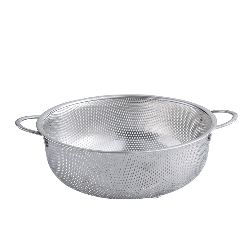 Stainless steel round mesh basket, shallow-mouthed draining basket, fruit and vegetable basket, water filter basket and vegetable washing basket can be set up
