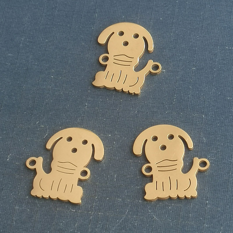 Cross-border supply zodiac pendant, cute Wangwang Dog, titanium steel stainless steel, fashionable and trendy dog bracelet manufacturer wholesale detail image 4