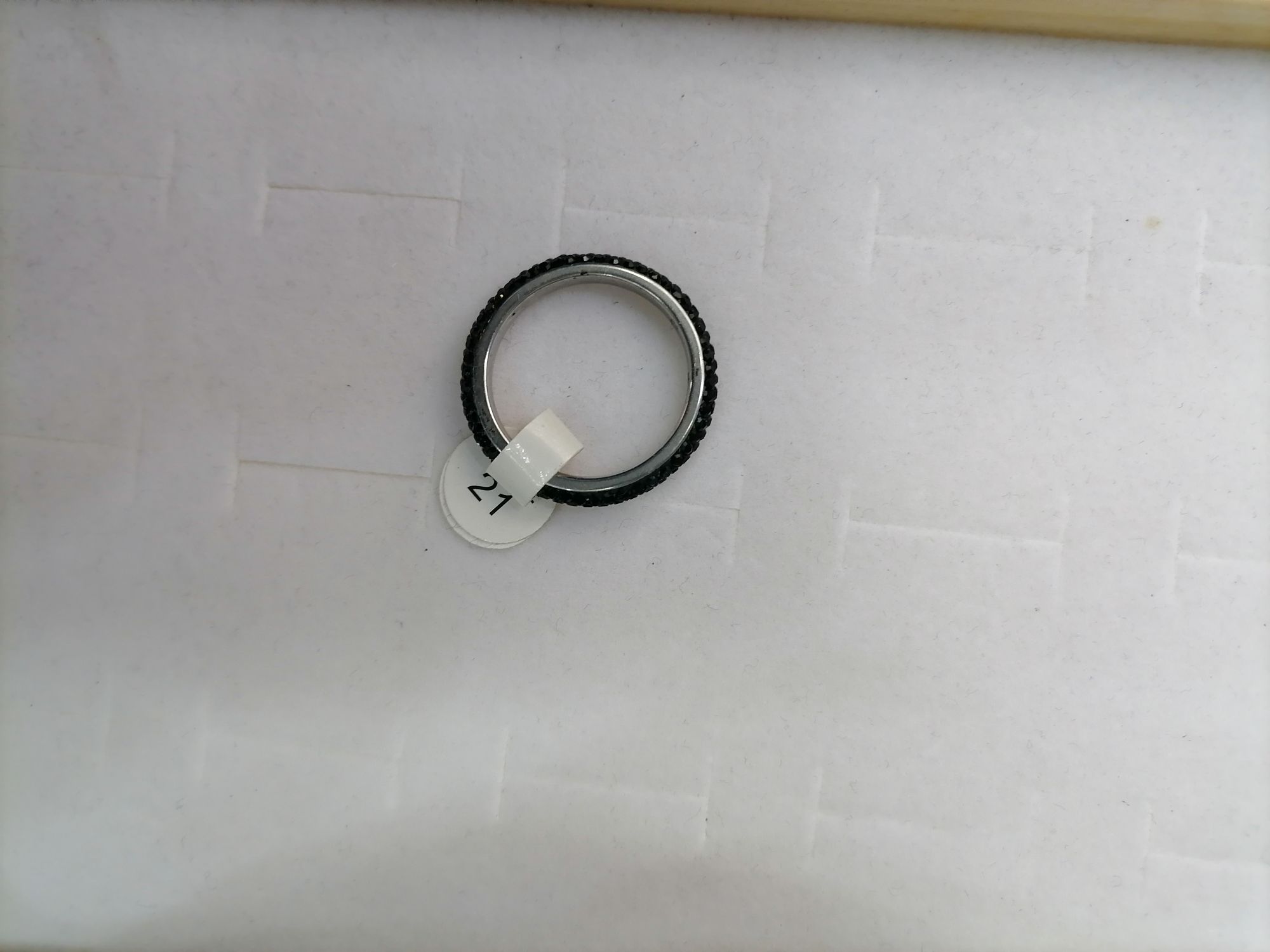 Titanium steel black diamond ring with diamond, Red Star Jewelry 033-101 Specification image