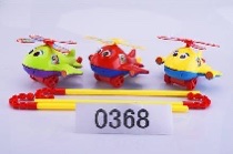 Children's walking lessons: Hand airplane push toys, wheel push AIDS, push fun, single pole learning to walk with a bell, tongue sticking out 0368 Item Picture