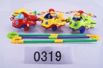 Children learning to walk, hand pushing airplane toys, wheel pushing AIDS, pushing fun, single pole learning to walk with a bell, tongue sticking out 0319 details Picture