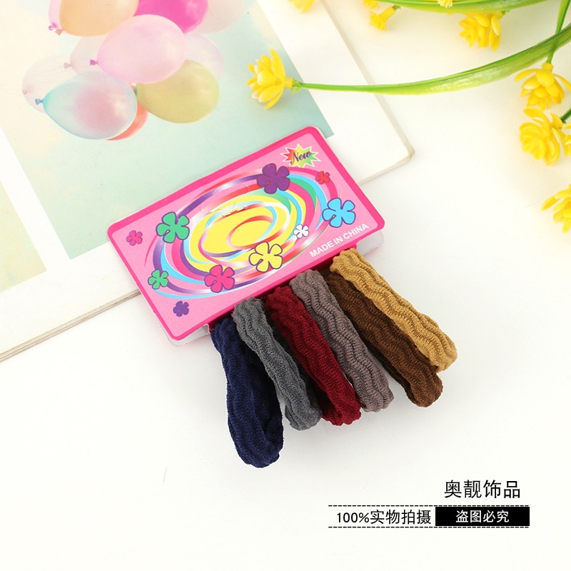 奥靓高弹力无接缝毛巾发圈扎头发皮筋女头绳饰品百货批发多色可选2133／