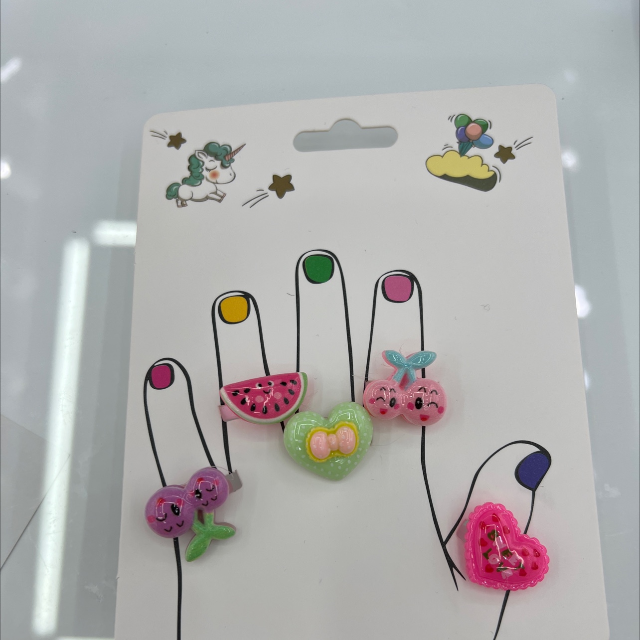 可爱亚克力公主卡通儿童女宝宝塑料指环戒指