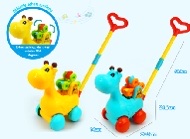 Niño niño mano empujar avión juguete empujar alegría 1-2 años de edad 3 años andador single rod ring trolley baby toy 0396