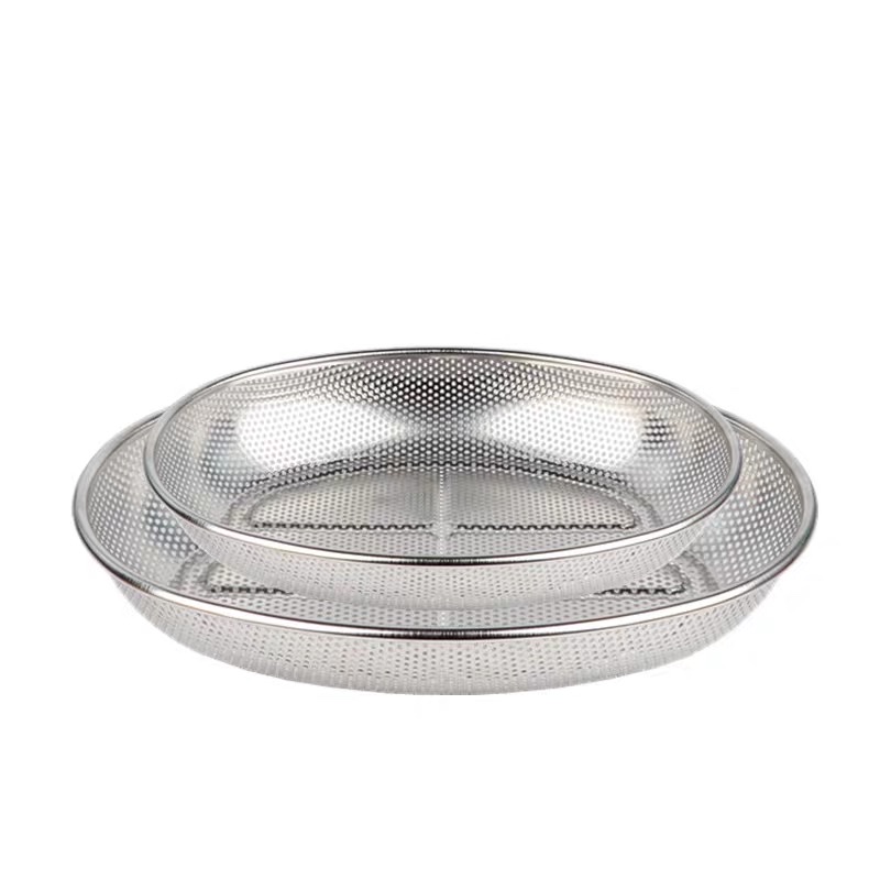 Stainless steel leaky baskets, multi-purpose sieve basins, vegetable washing basins, leaky basins, fruit baskets, multi-purpose baskets with multiple holes, and vegetable and fruit draining basins