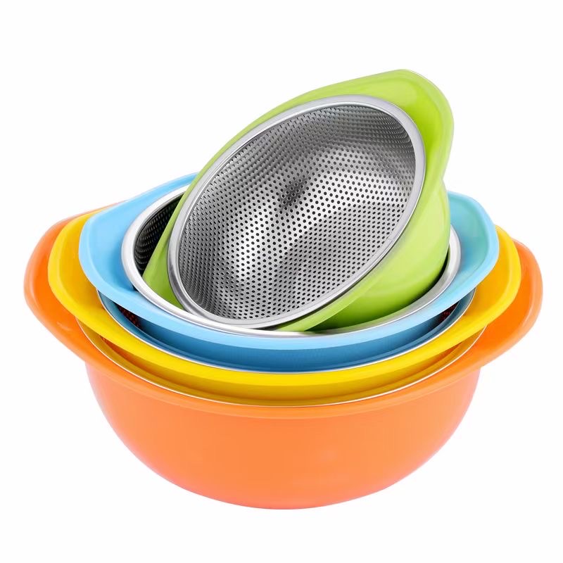 不锈钢洗菜盆沥水篮洗米筛淘米盆厨房神器水果篮两件套家用漏盆