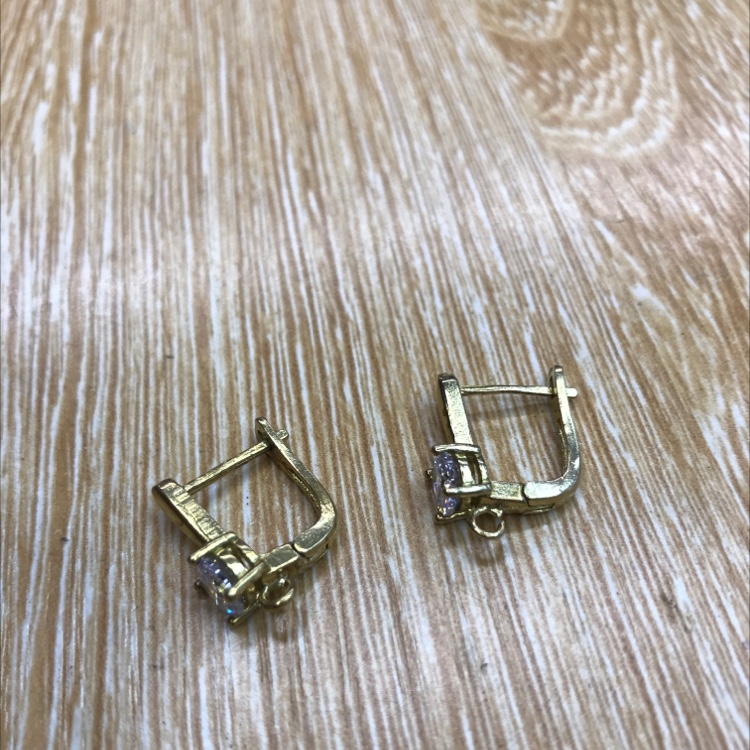 时尚丽琪01锆石大石D字扣毛胚配件耳扣