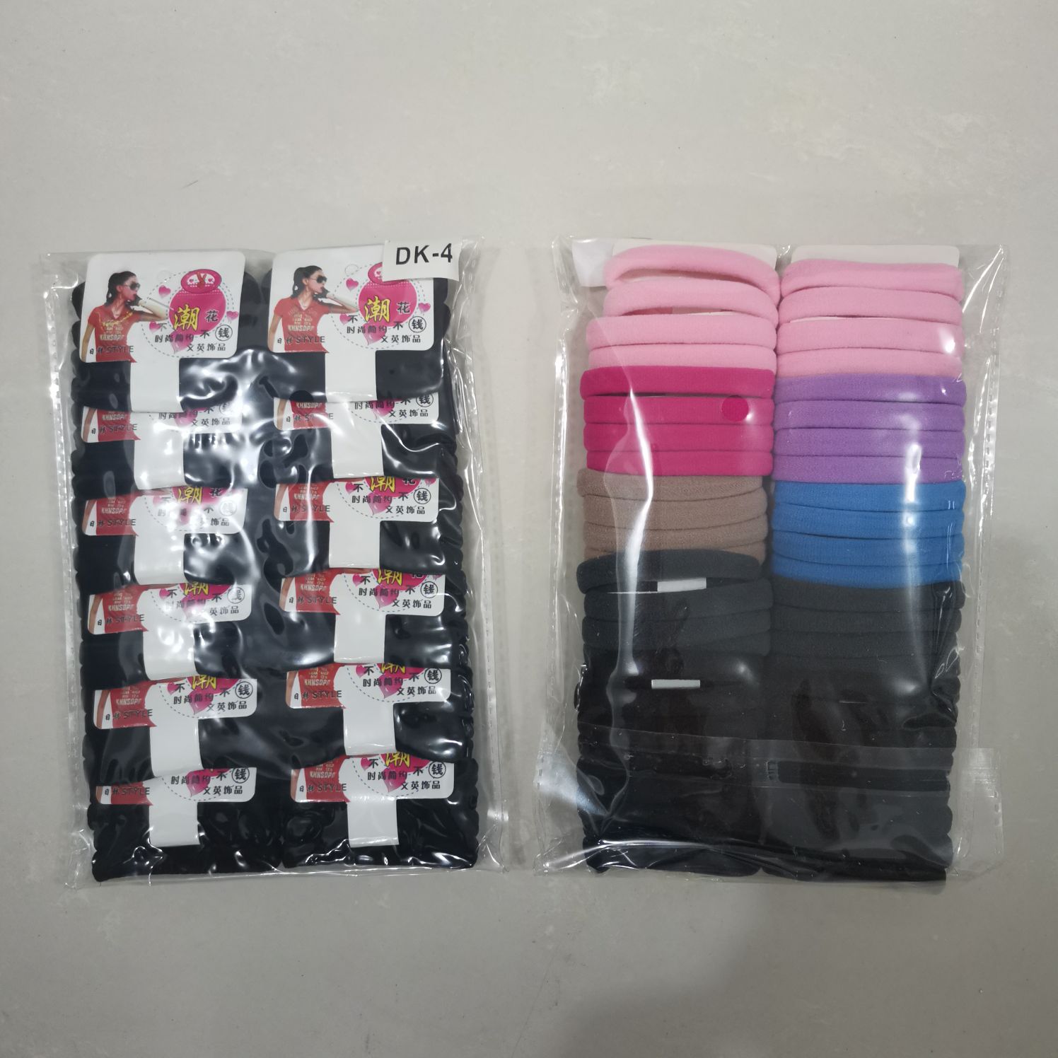 Wenying Accessories High-elasticity seamless nail clip four-in-one rubber band nylon hair band Specification image