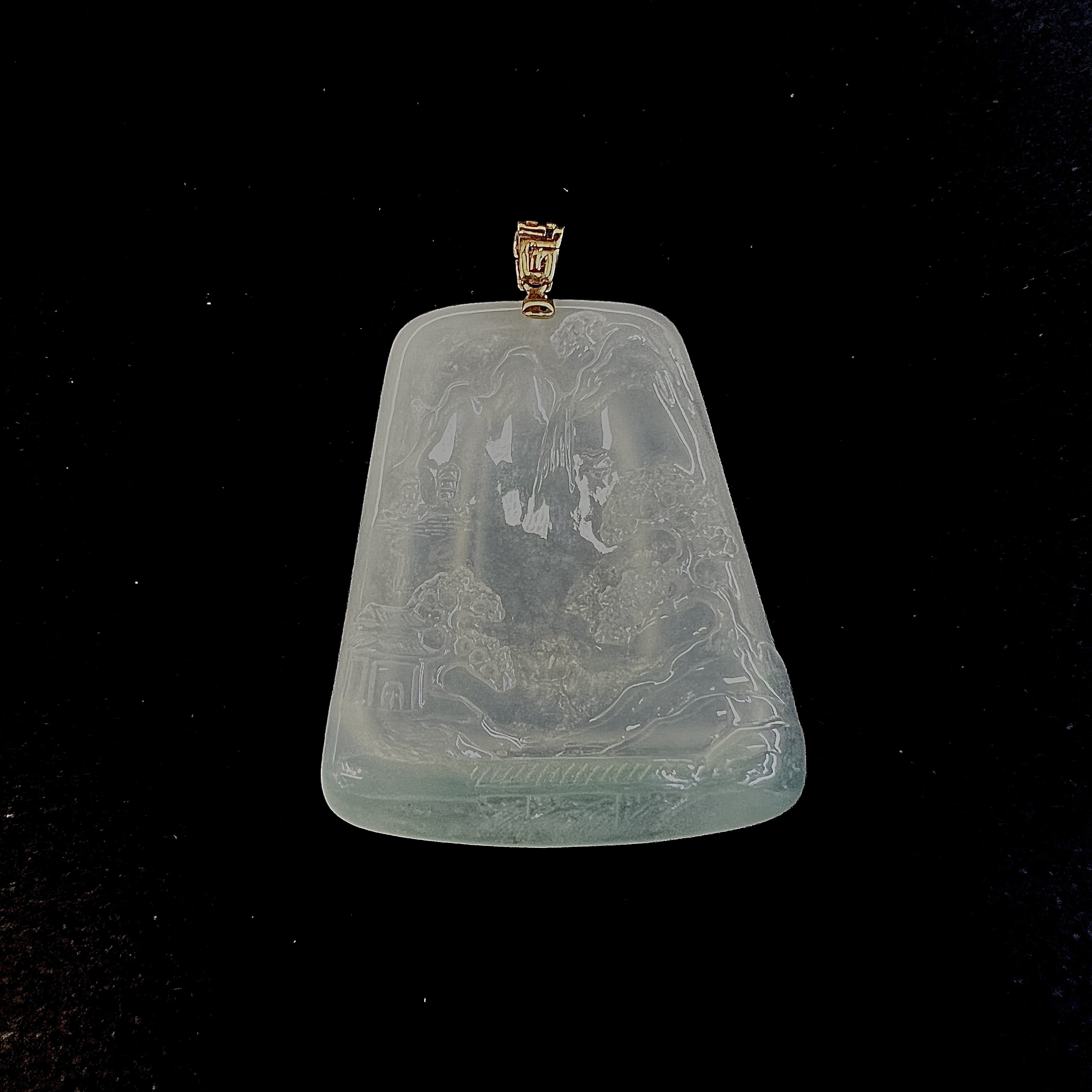 【 Oriental Jade 】 Natural jadeite, Grade A, ice-type, gelatinous, mountain and water brand jadeite neckwear, jade and jewelry Specification image