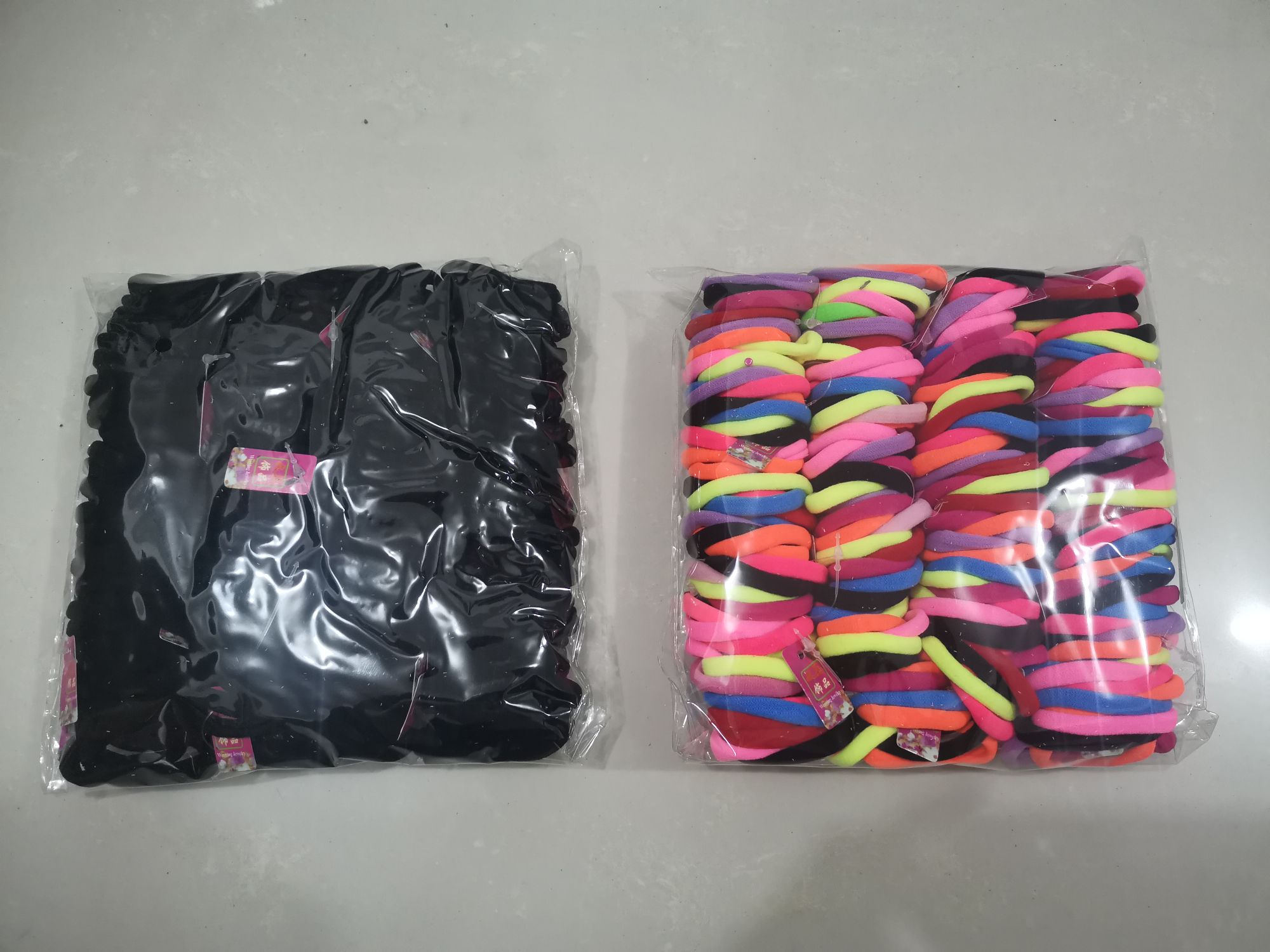 Korean candy-colored children's rubber bands, 6 in a string, 40 strings in a pack, Wenying accessories details Picture