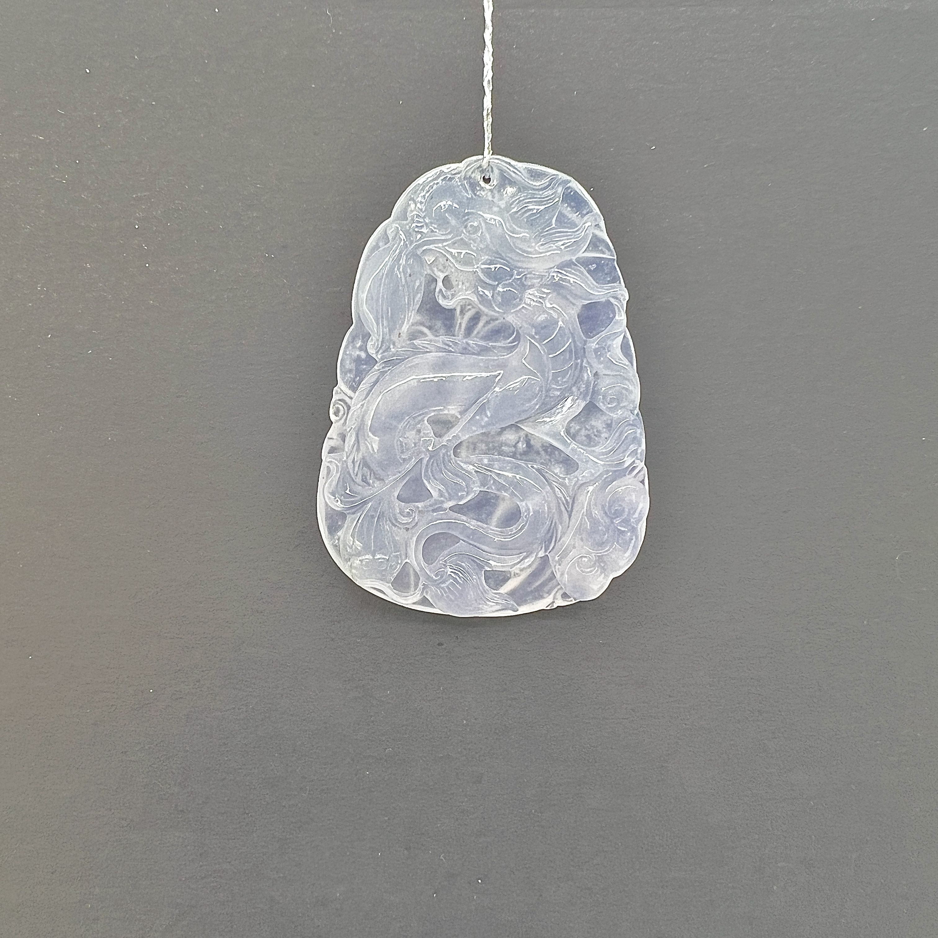 【 Oriental Jade 】 Natural Burmese jadeite A-grade White Ice Dragon brand jadeite neckwear and jade jewelry