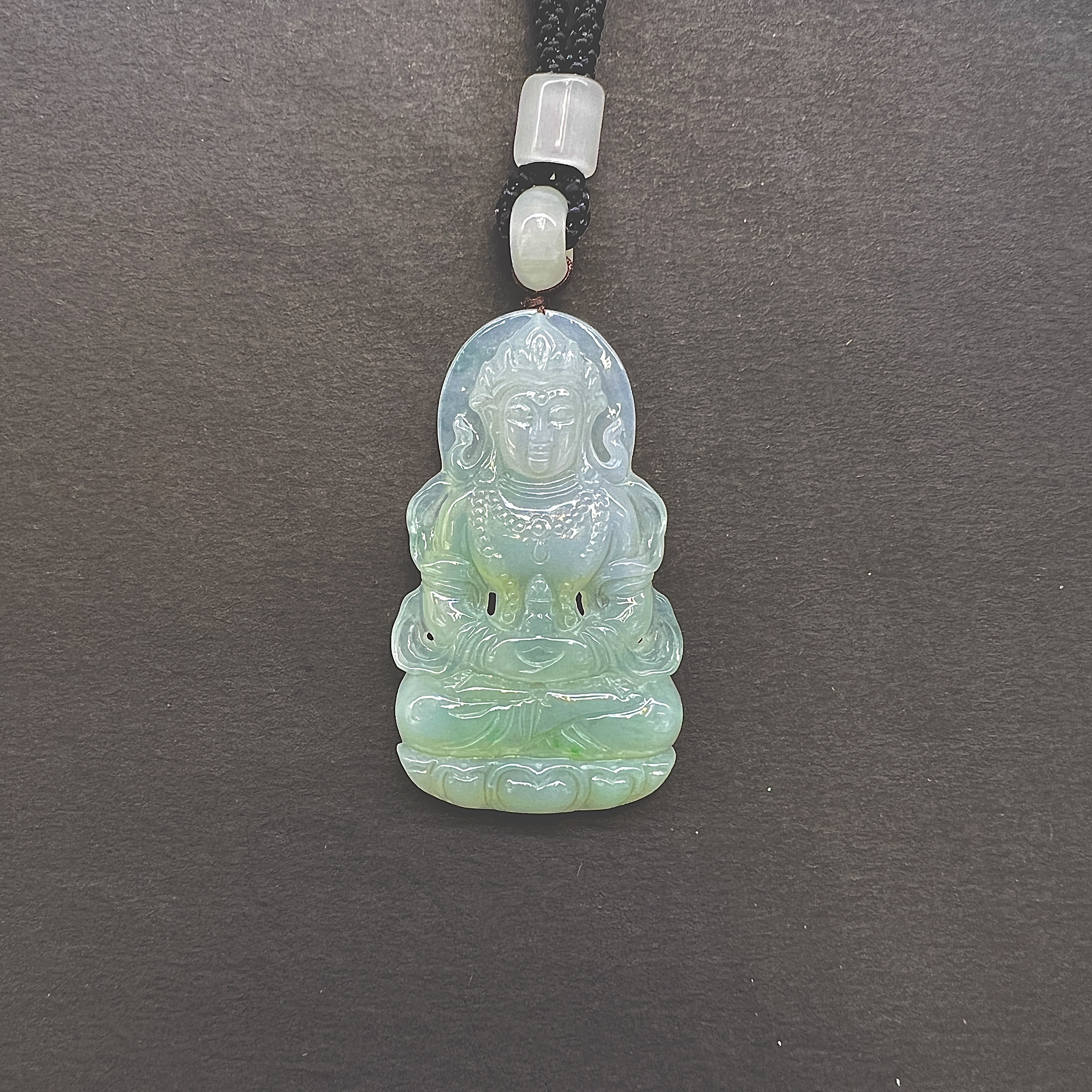 【 Oriental Jade 】 Natural Burmese jadeite, Grade A, Green Degree Mother Guanyin jadeite necklace jewelry Specification image
