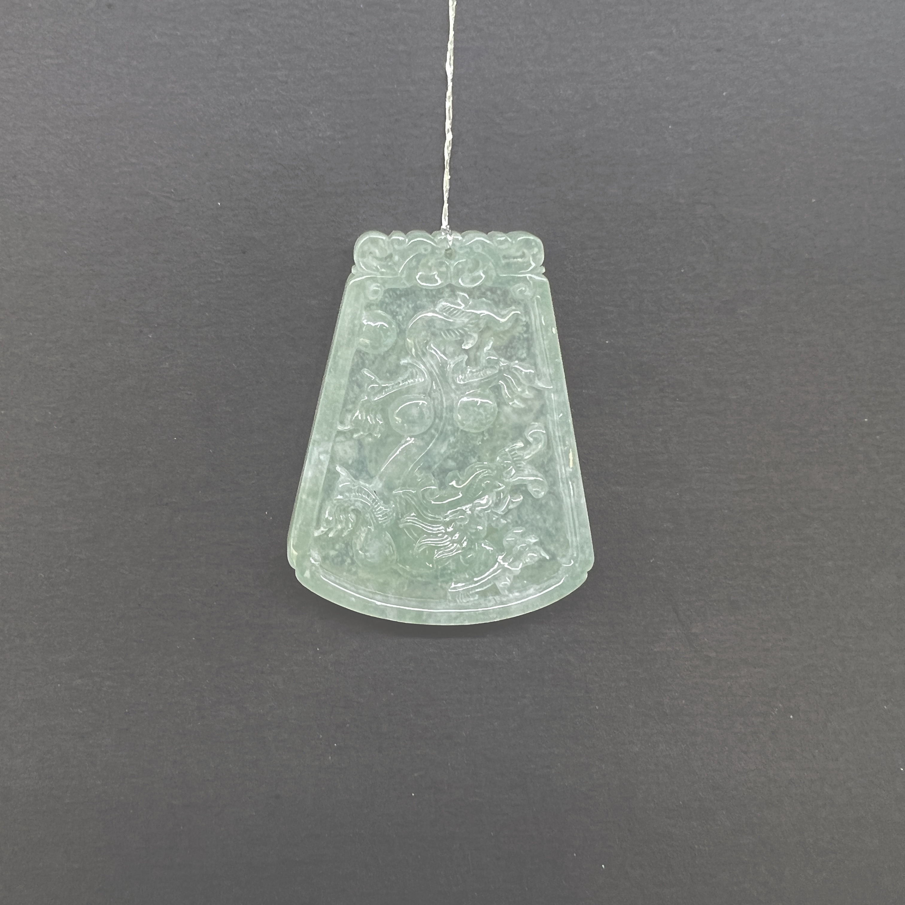 【 Oriental Jade 】 Natural Burmese jadeite and jade A-grade clear bottom dragon brand jadeite neckwear and jade jewelry details Picture