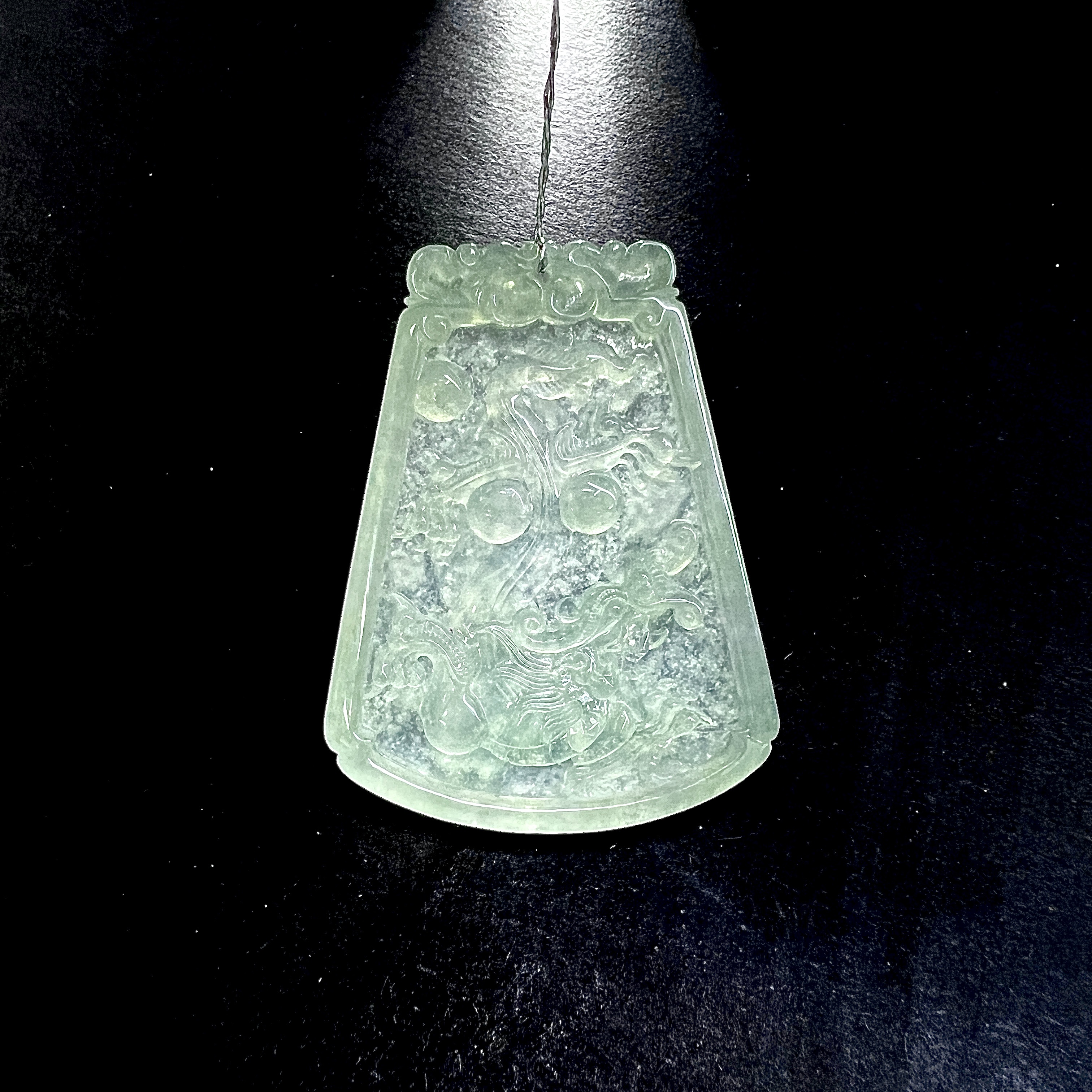 【 Oriental Jade 】 Natural Burmese jadeite and jade A-grade clear bottom dragon brand jadeite neckwear and jade jewelry Specification image