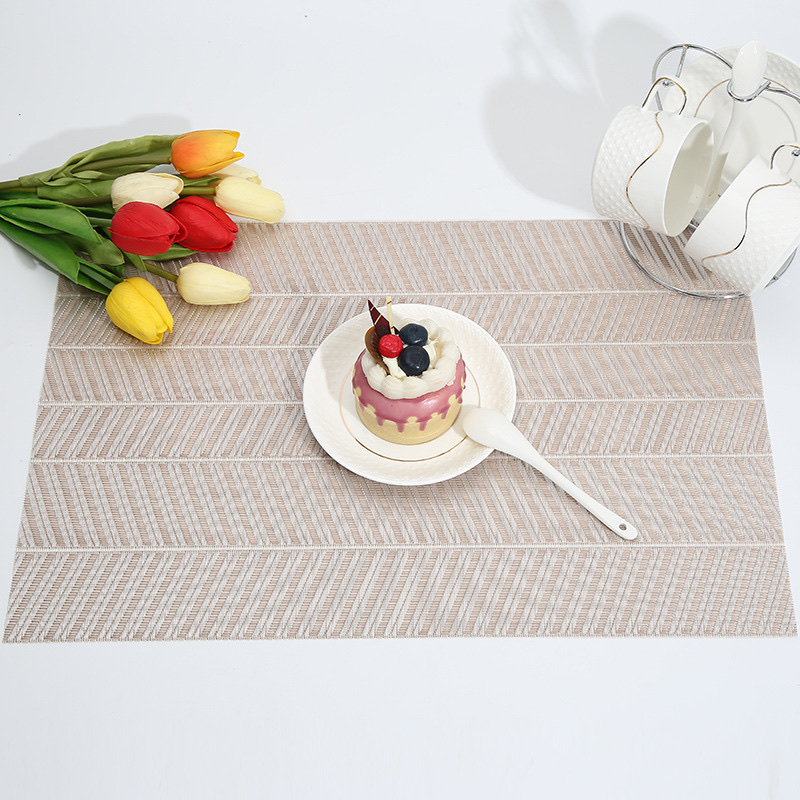 Wholesale of fresh and heat-insulating coasters, table MATS, rectangular placemats and jacquard for Western restaurants details Picture