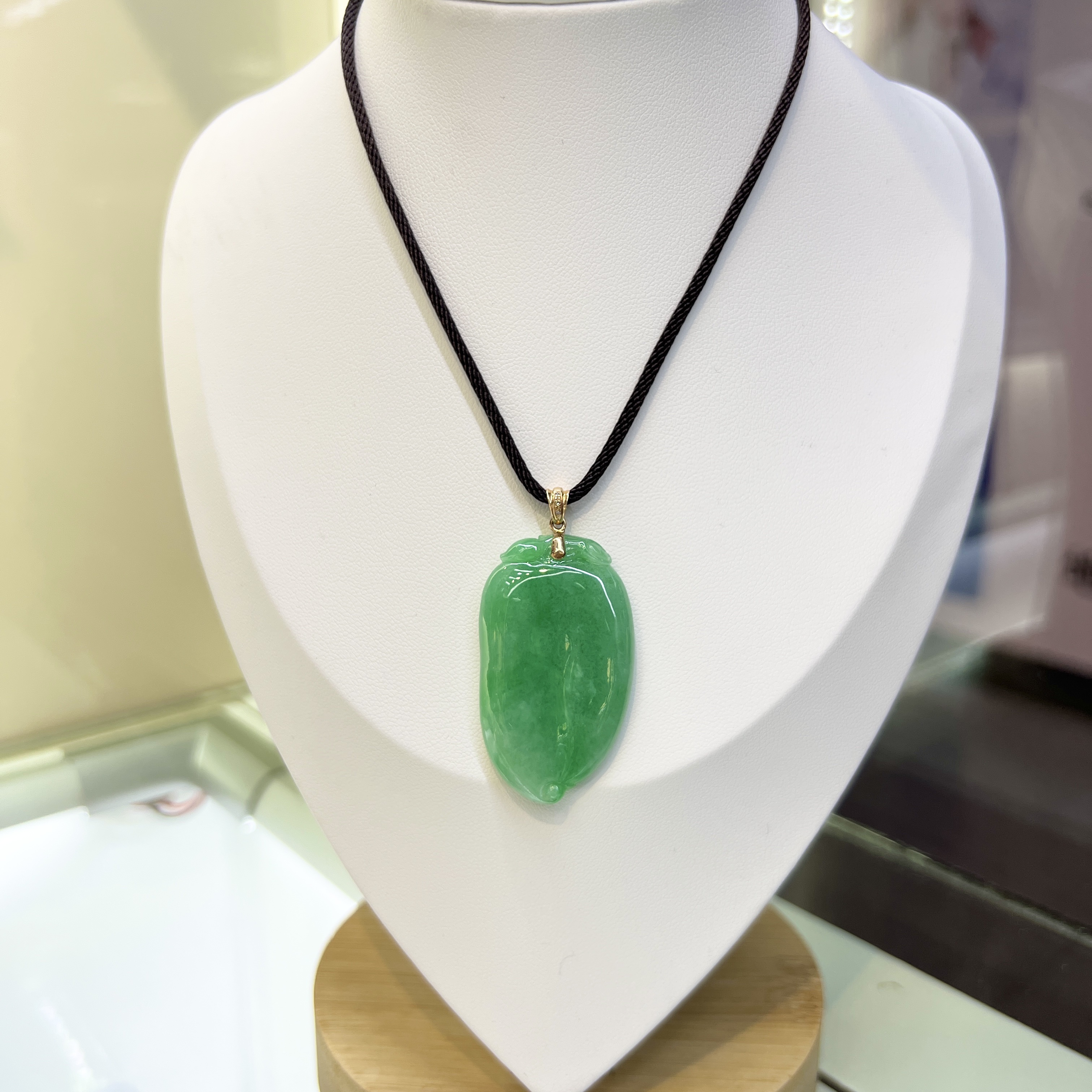 【 Oriental Jade 】 Natural Burmese jadeite A-grade full green gourd jadeite necklace jade jewelry