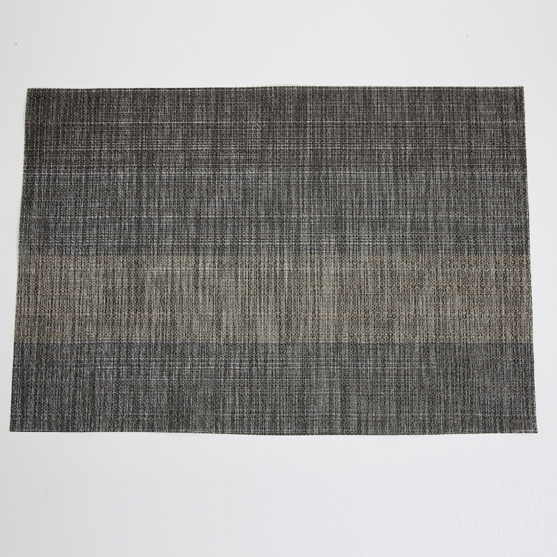 Polyester filament rectangular hotel heat insulation table mat, Western restaurant coaster, PVC table mat with random texture gradient color Item Picture