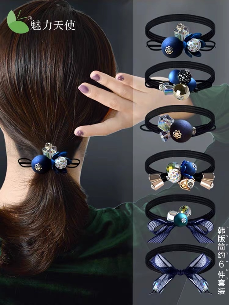 Emilia's summer smiling sunflower-themed hair tie, pig intestine hair band, female Internet celebrity hair tie, simple and elegant hair tie 034 details Picture