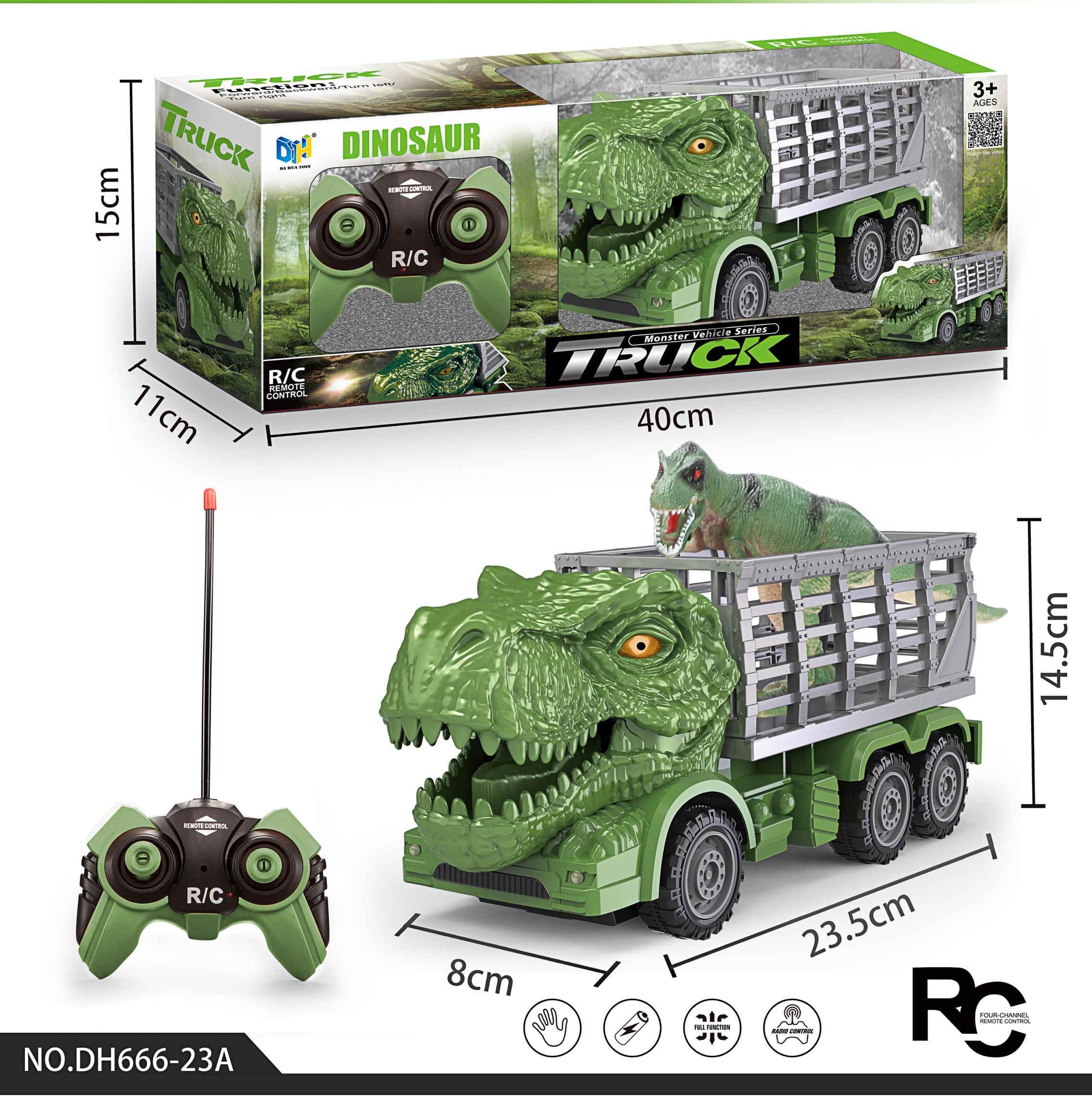 The DH666-23A Tyrannosaurus rex dinosaur remote control car comes with a little dinosaur details Picture