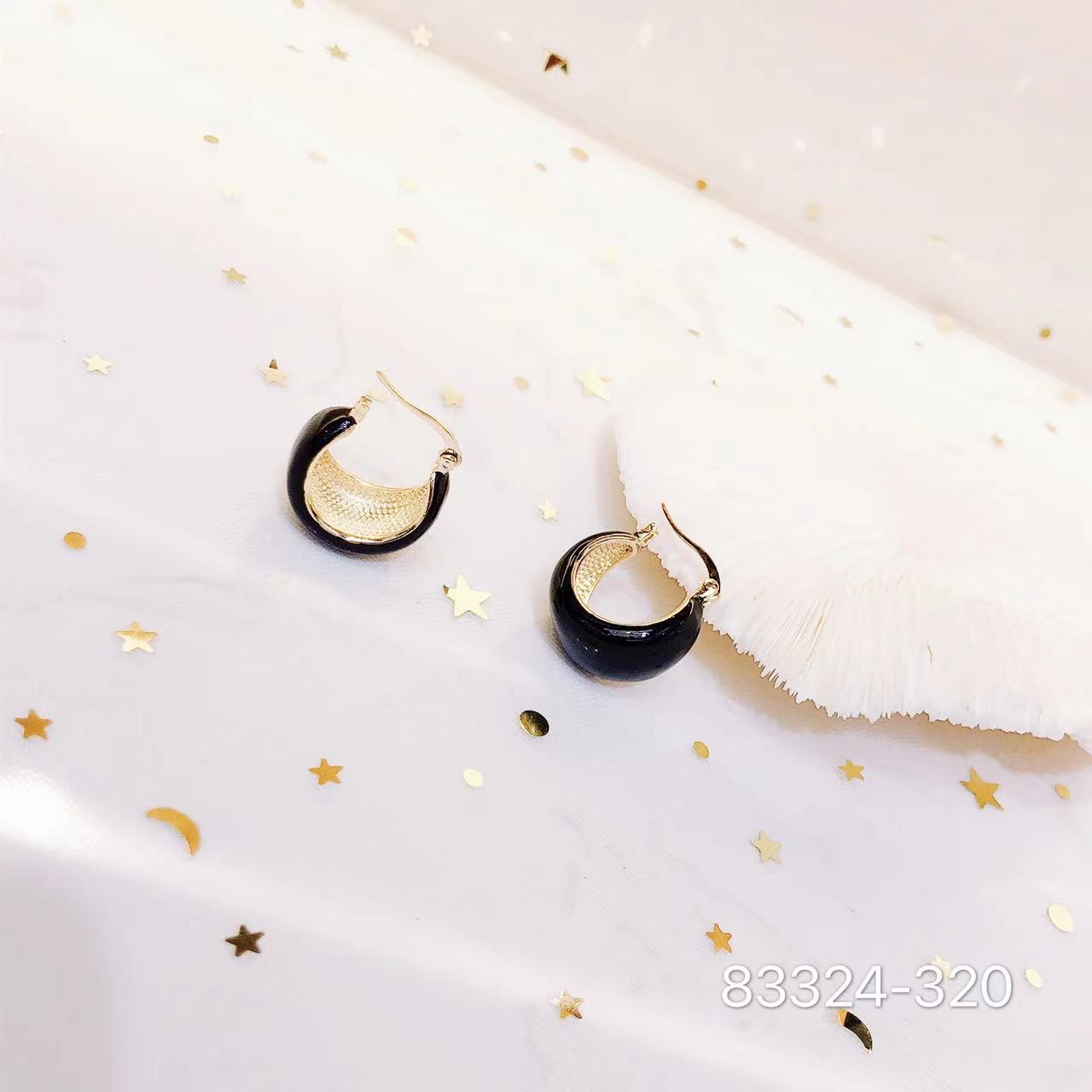 韩版潮流时尚滴油耳环83324，三色可选