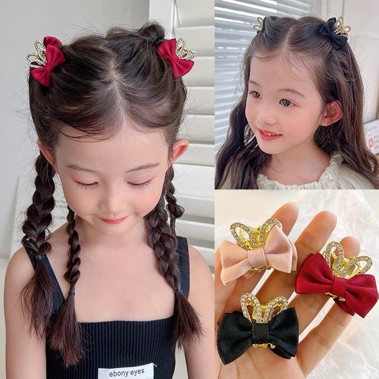 Double-sided bow small scratch-clip girls' hair accessory, small side bangs hair clip, girls' hair clip headwear