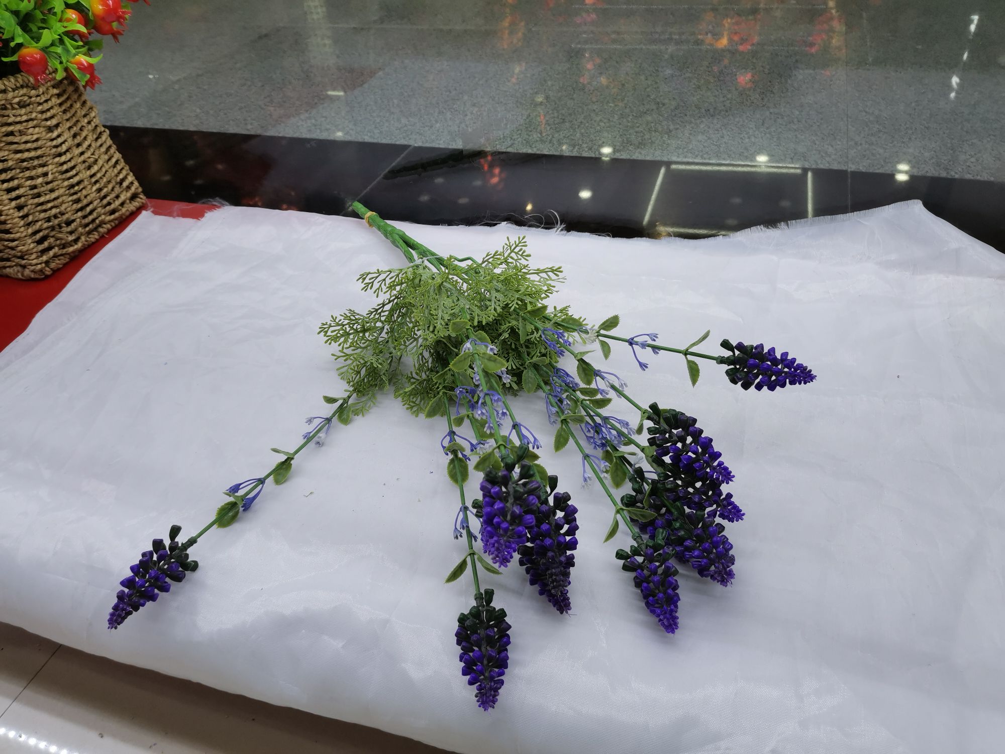 Simulated 7-head lavender green plant and aquatic plant engineering flowers Item Picture