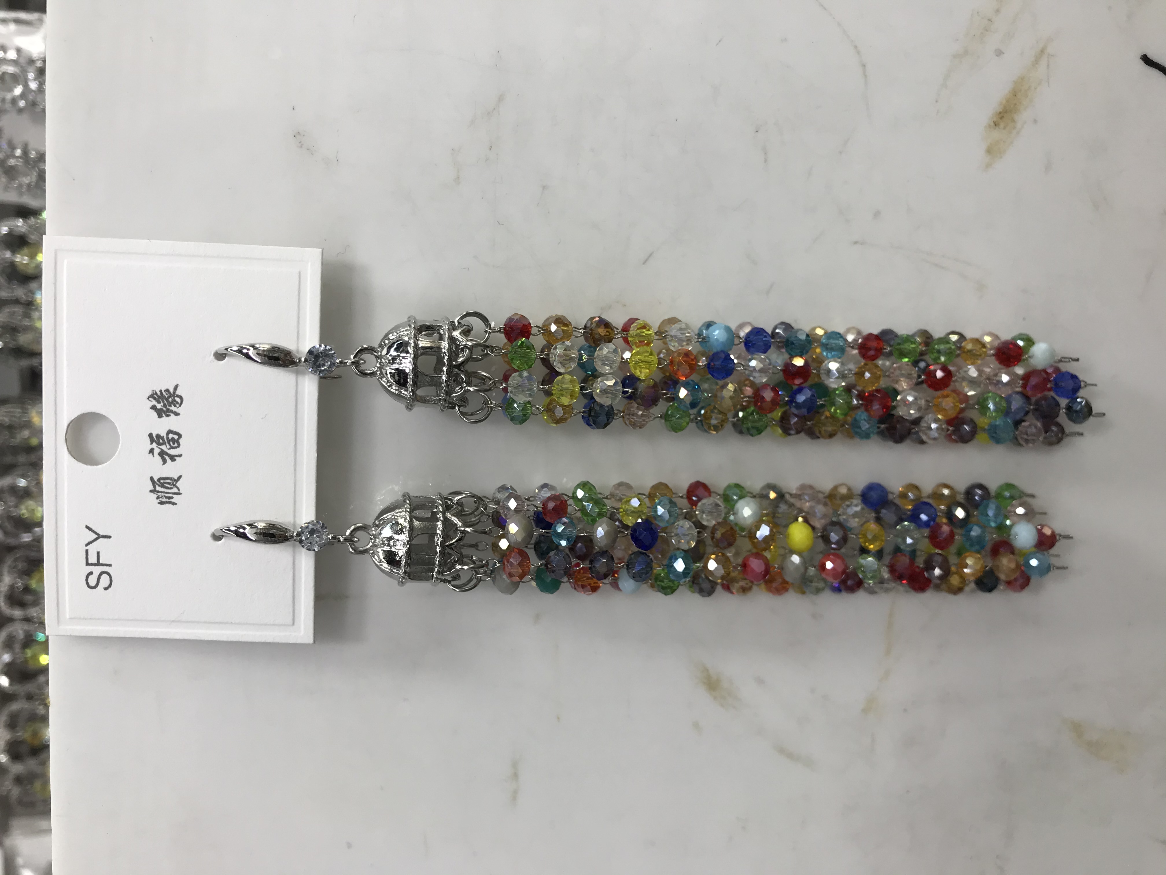 新款闪亮流苏耳环时尚潮流顺福缘饰品-011