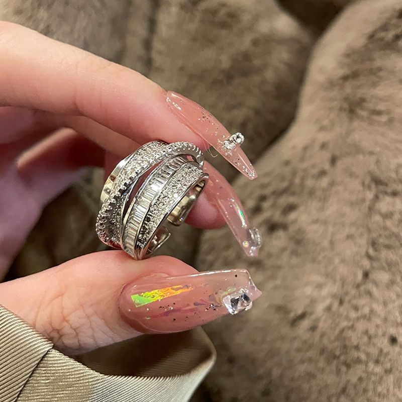 Xin 'ai Lian -0094 New Zircon copper-plated personalized ring, exuding a sense of sophistication for women detail image 2
