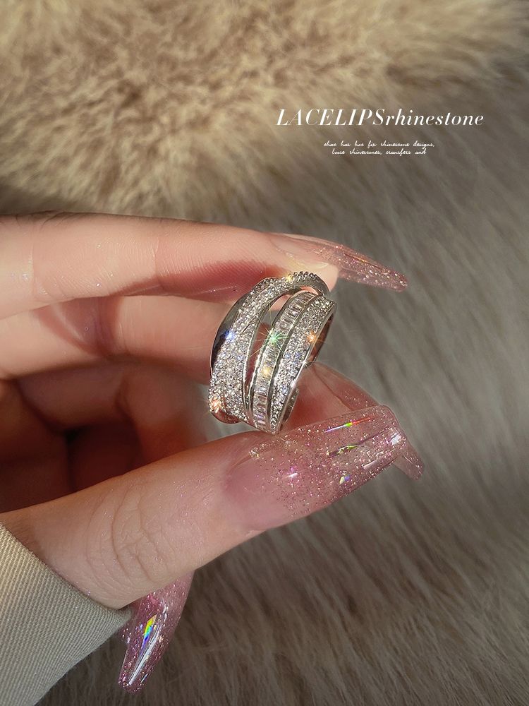 Xin 'ai Lian -0094 New Zircon copper-plated personalized ring, exuding a sense of sophistication for women detail image 5