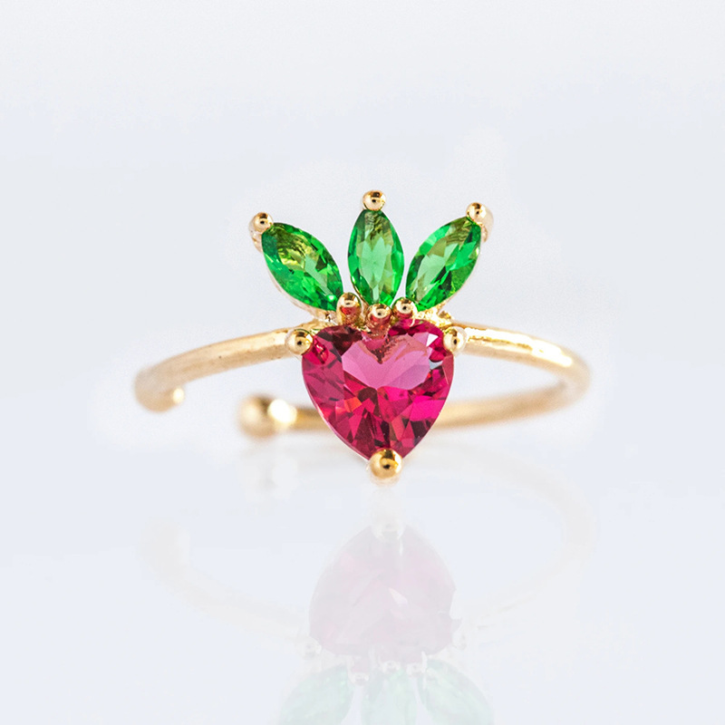 A popular cross-border jewelry item from Europe and America on Instagram, featuring colorful zirconium cherries, peaches, tropical fruits, and gold-plated ear bone clips for women detail image 6