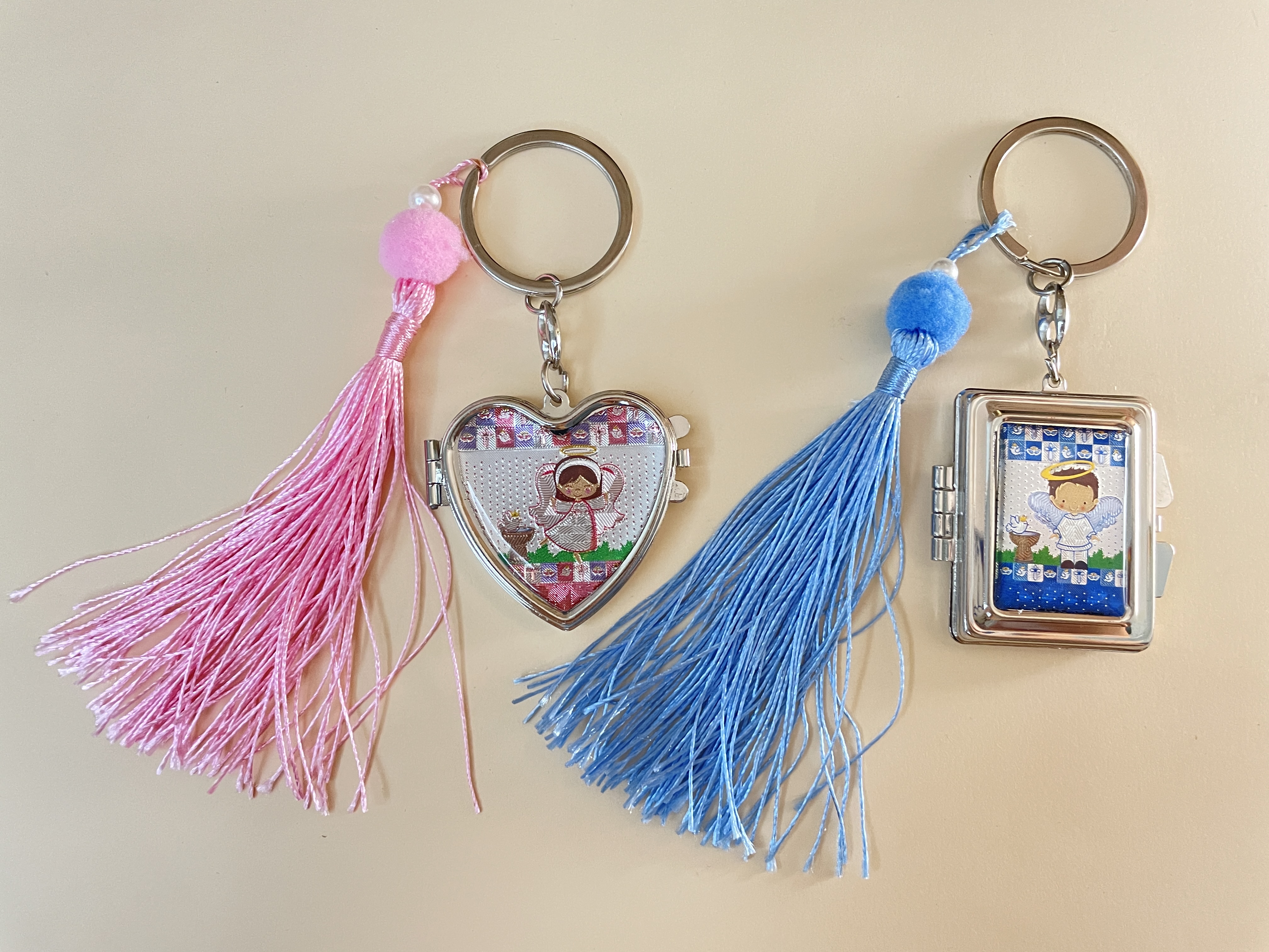 男孩女孩挂流苏镜子钥匙扣铭镜工艺02