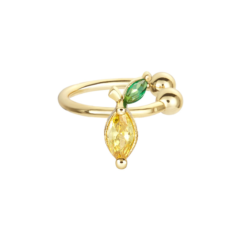 A popular cross-border jewelry item from Europe and America on Instagram, featuring colorful zirconium cherries, peaches, tropical fruits, and gold-plated ear bone clips for women detail image 9
